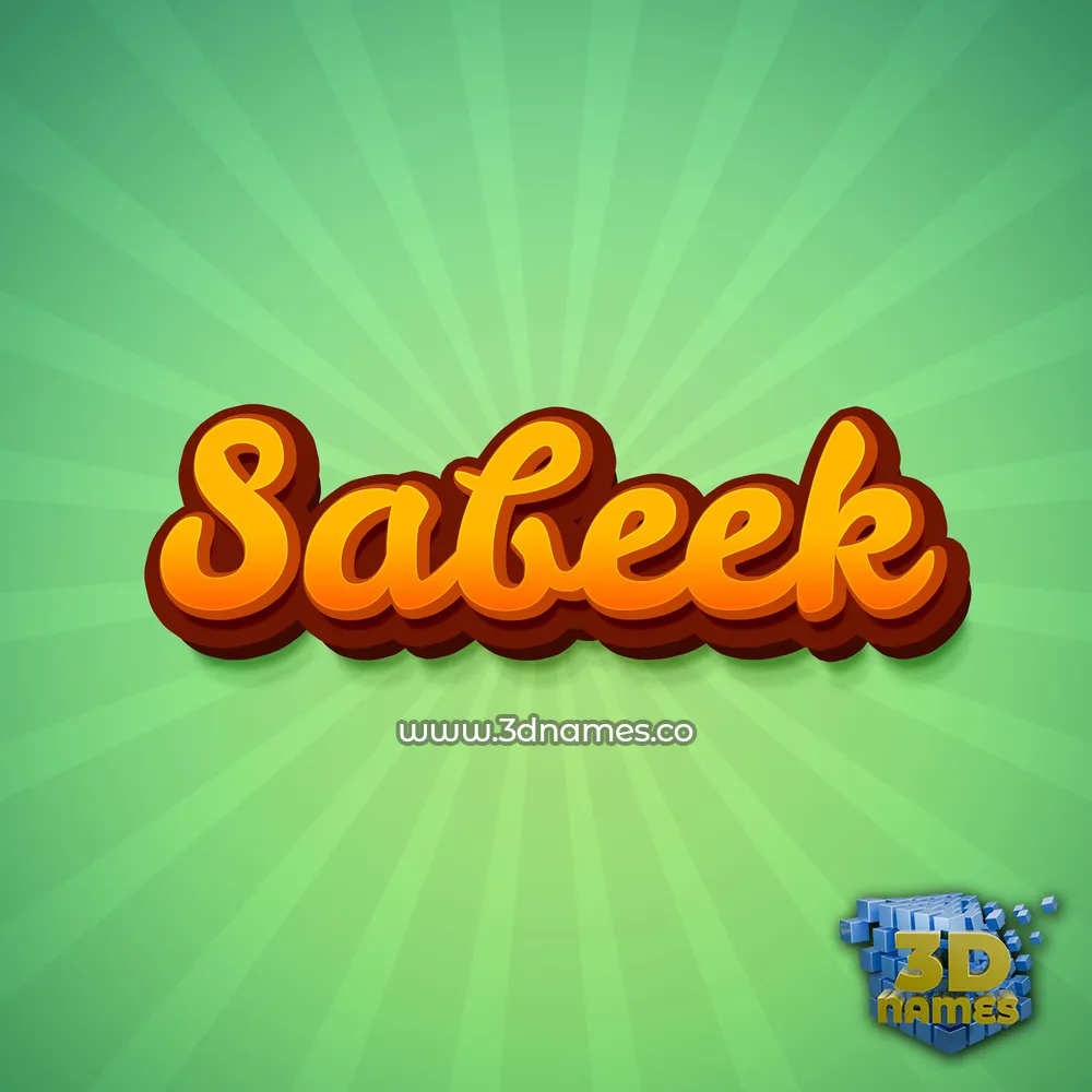 sabeek in Green Rays style - 3D name wallpaper