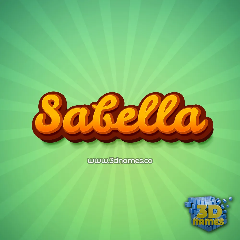 sabella in Green Rays style - 3D name wallpaper
