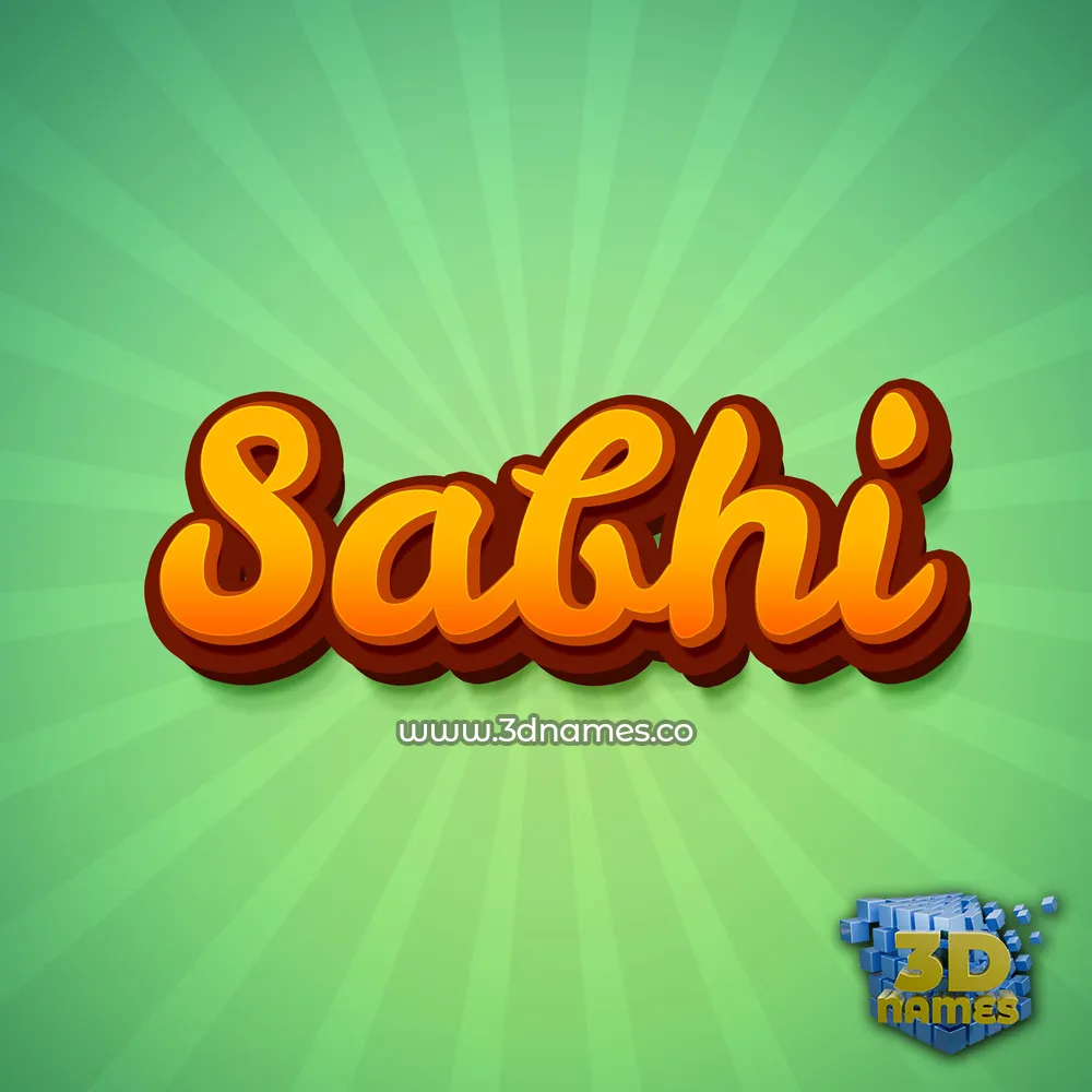 sabhi in Green Rays style - 3D name wallpaper