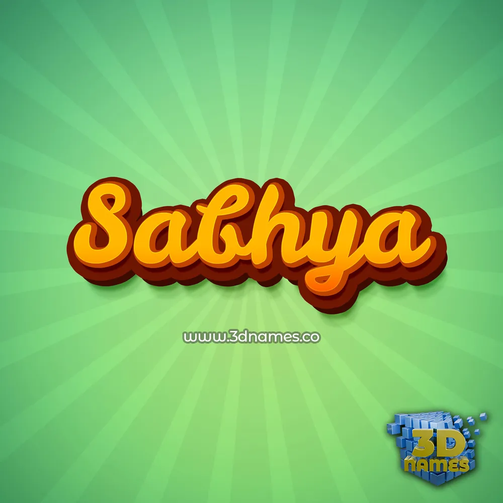 sabhya in Green Rays style - 3D name wallpaper