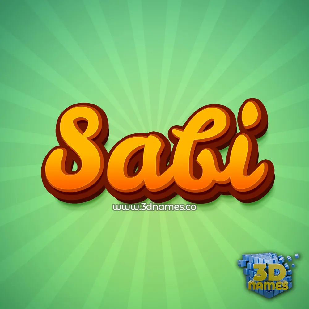 sabi in Green Rays style - 3D name wallpaper