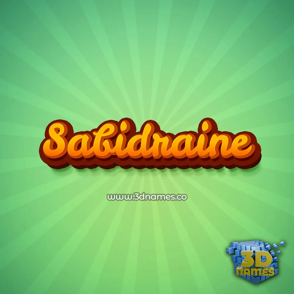 sabidraine in Green Rays style - 3D name wallpaper
