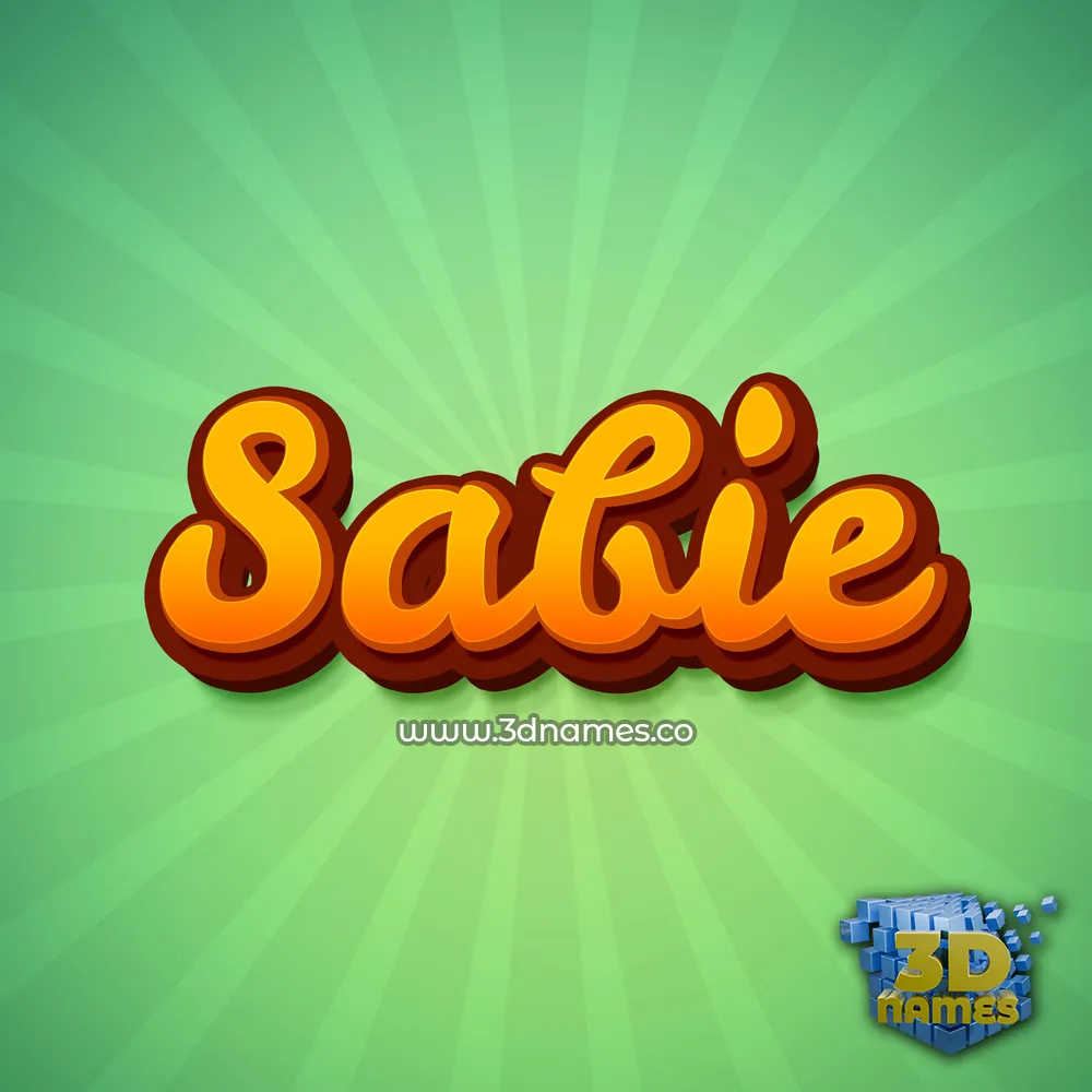 sabie in Green Rays style - 3D name wallpaper