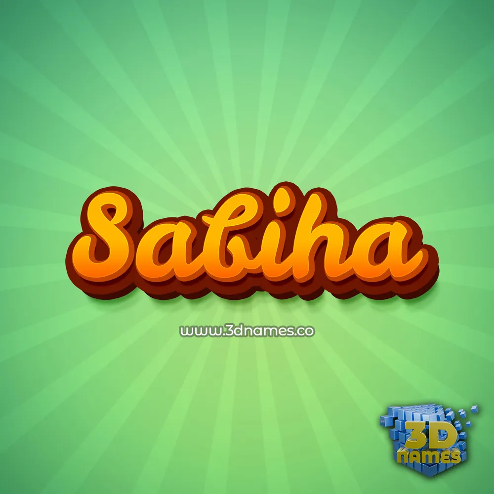 sabiha in Green Rays style - 3D name wallpaper