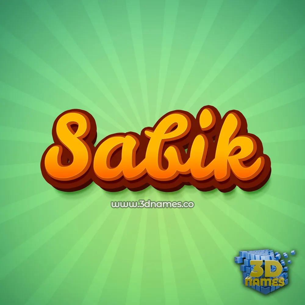 sabik in Green Rays style - 3D name wallpaper