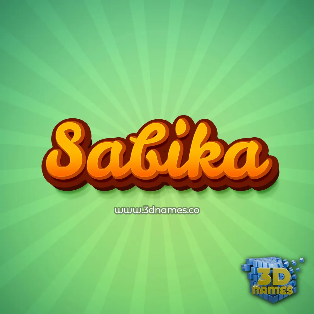 sabika in Green Rays style - 3D name wallpaper