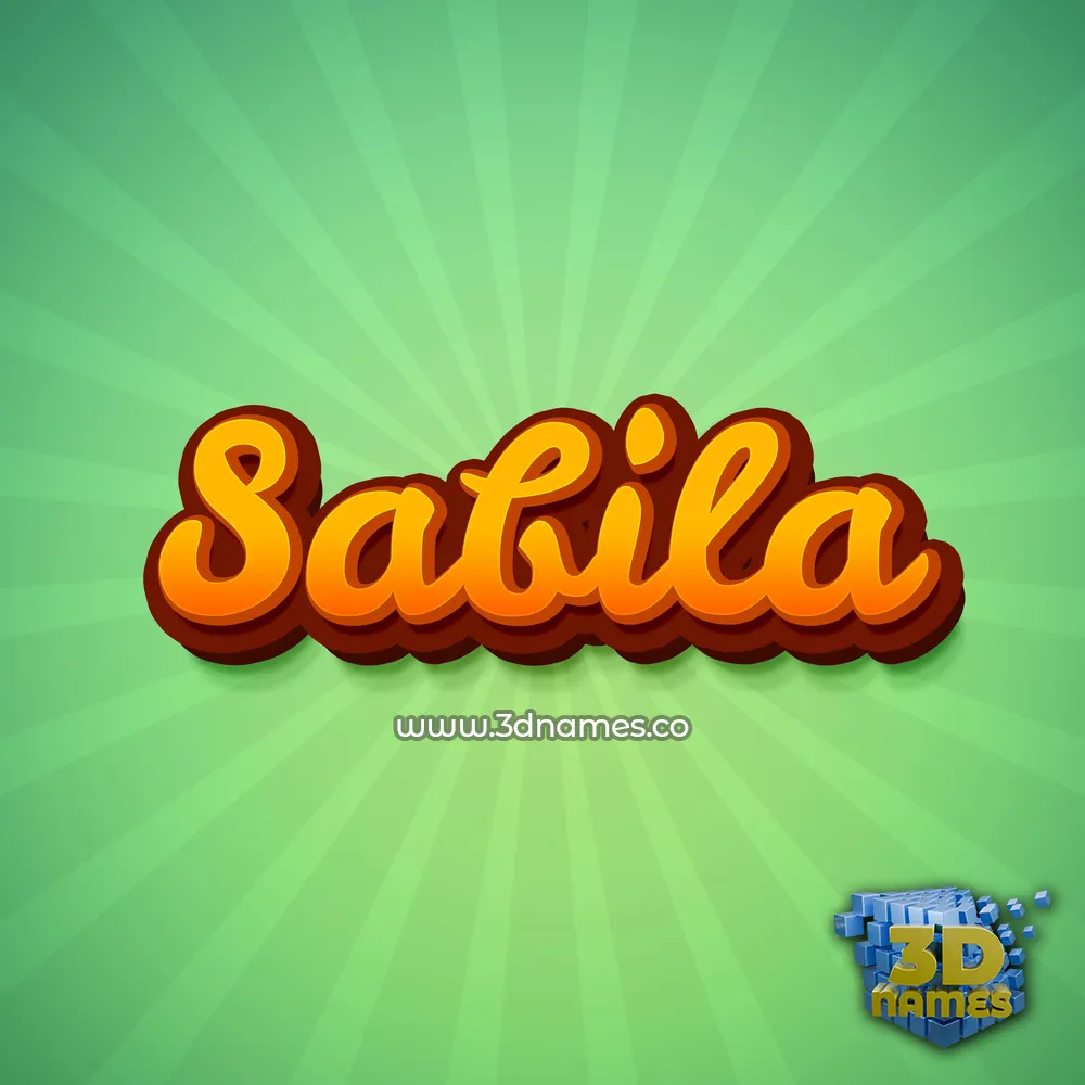 sabila in Green Rays style - 3D name wallpaper