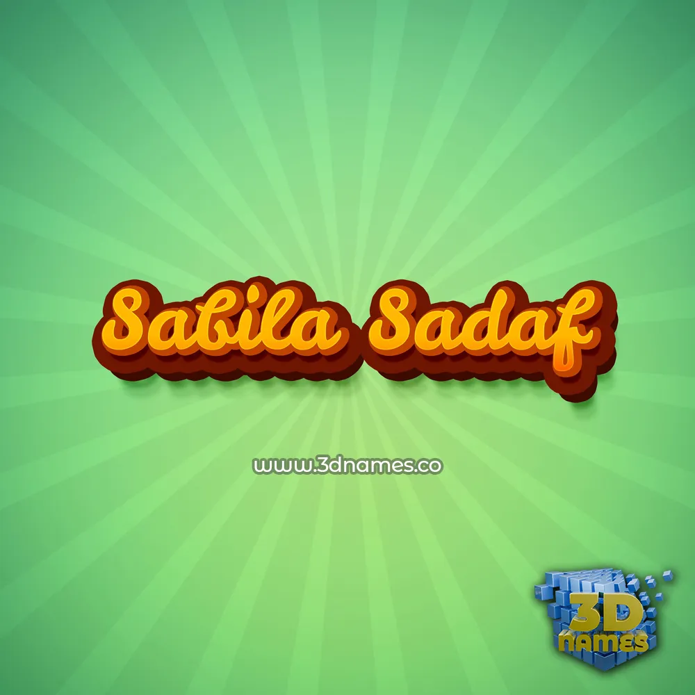 sabila sadaf in Green Rays style - 3D name wallpaper