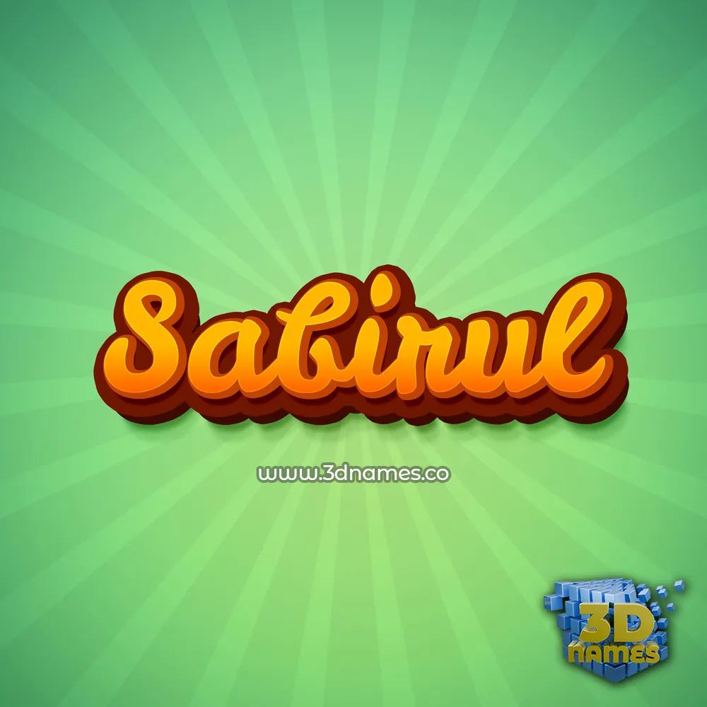 sabirul in Green Rays style - 3D name wallpaper