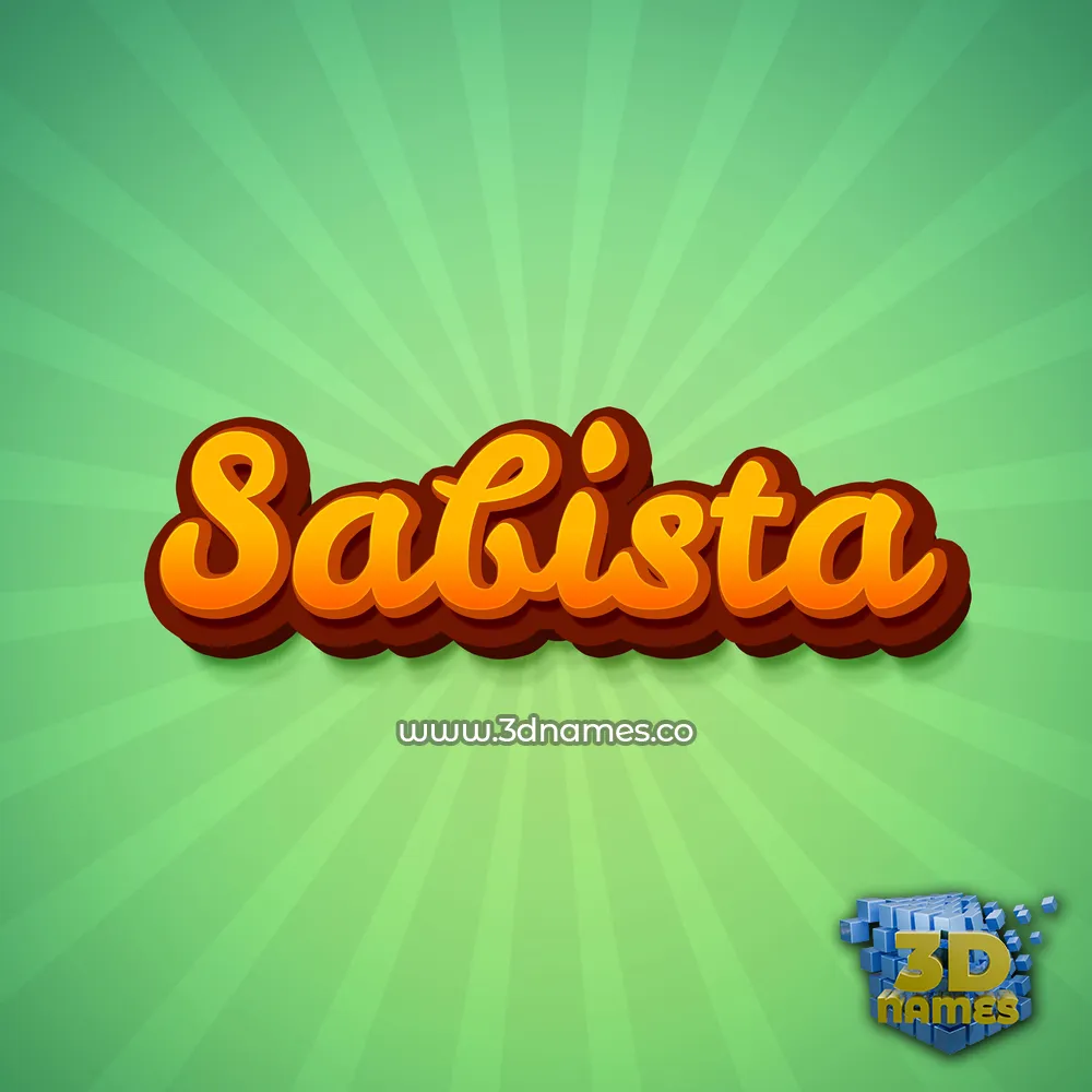 sabista in Green Rays style - 3D name wallpaper