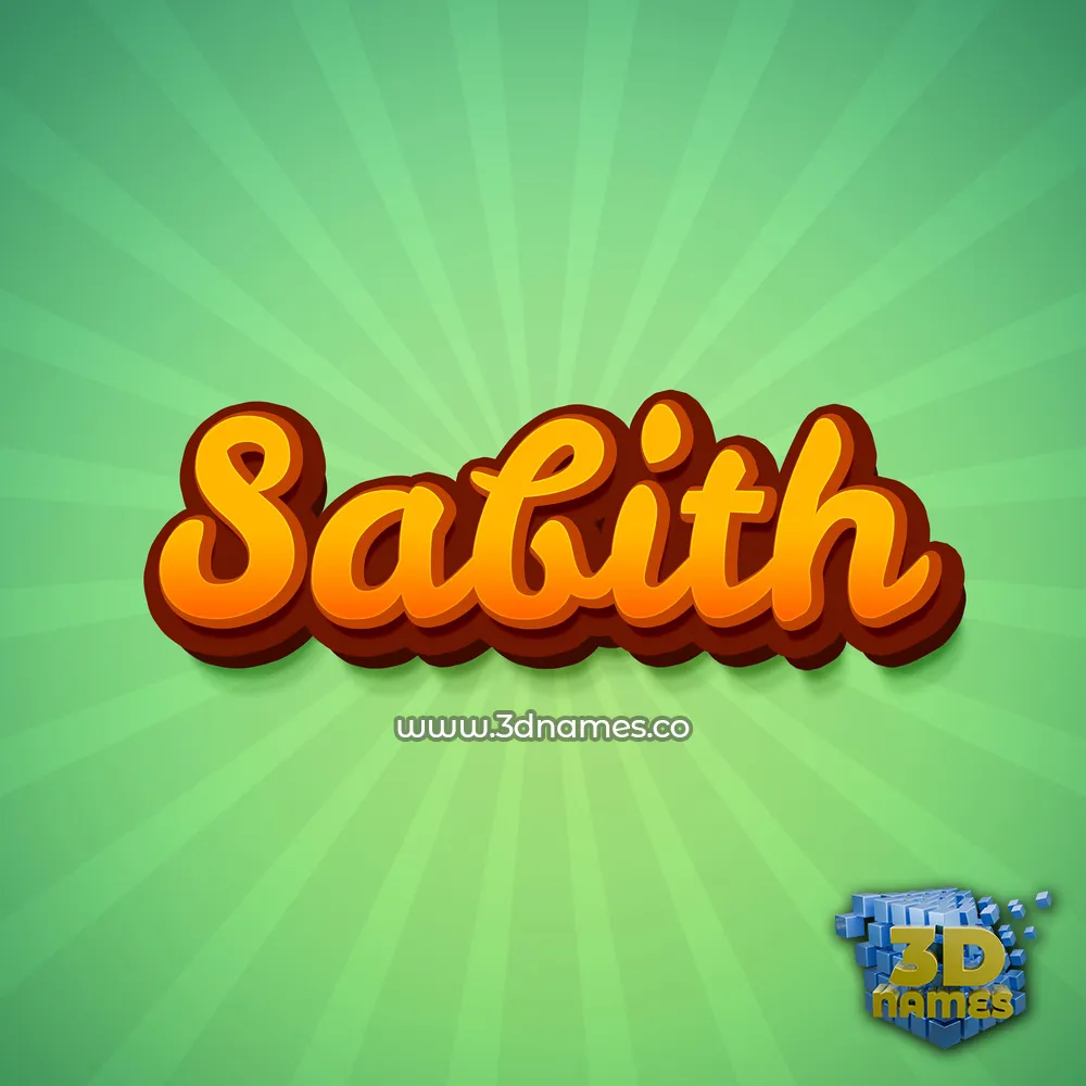 sabith in Green Rays style - 3D name wallpaper