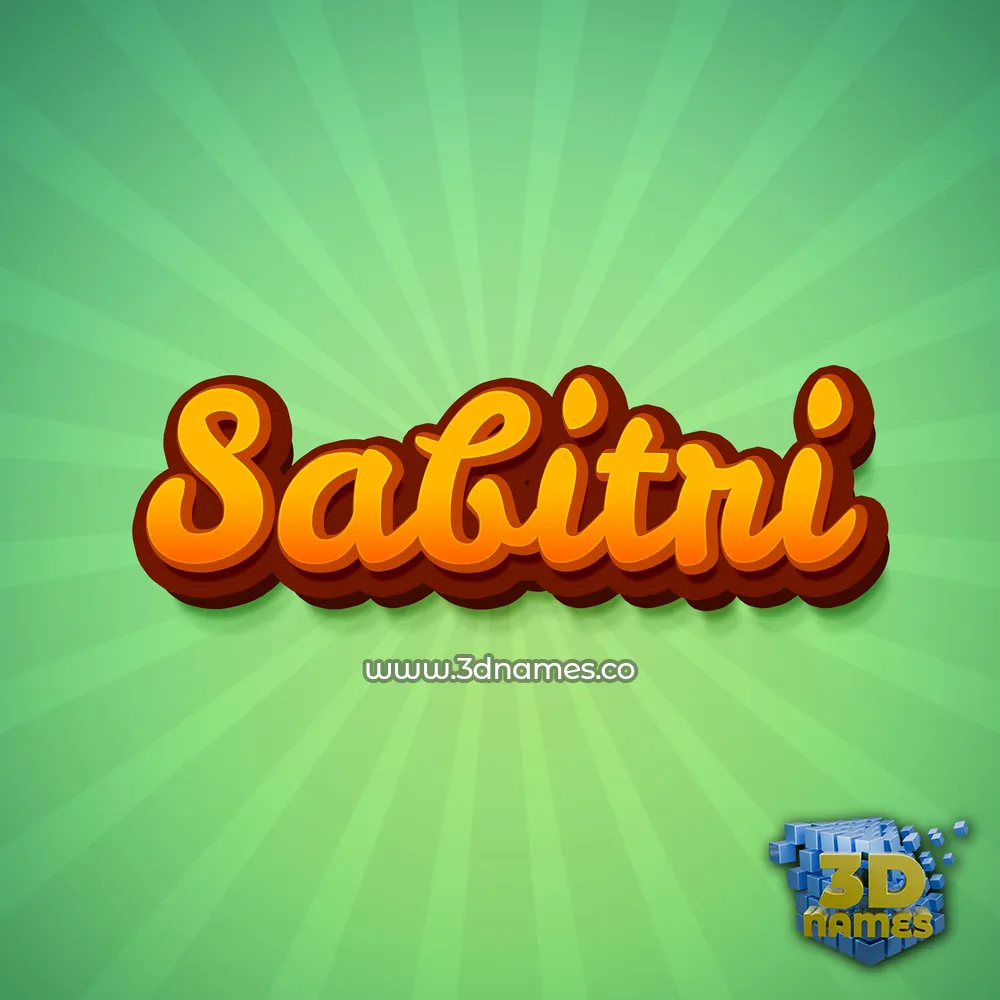 sabitri in Green Rays style - 3D name wallpaper