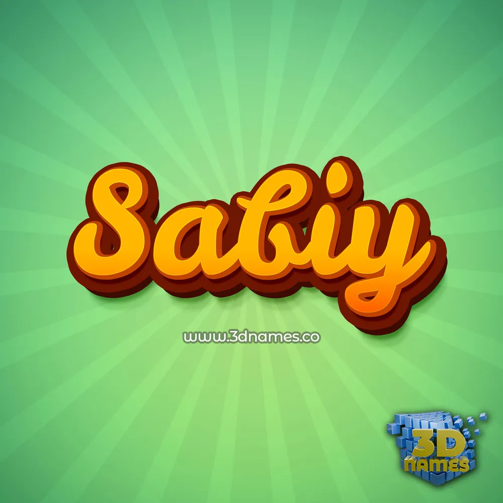 sabiy in Green Rays style - 3D name wallpaper