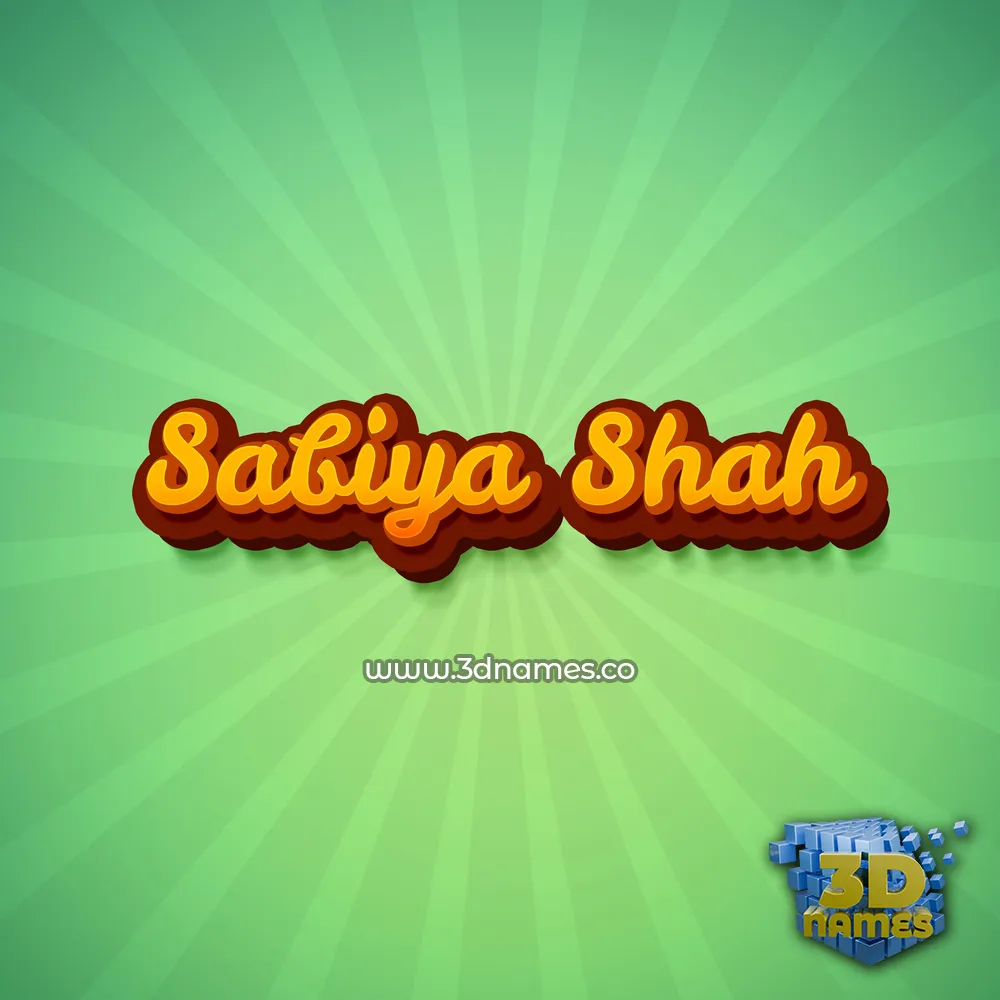 sabiya shah in Green Rays style - 3D name wallpaper