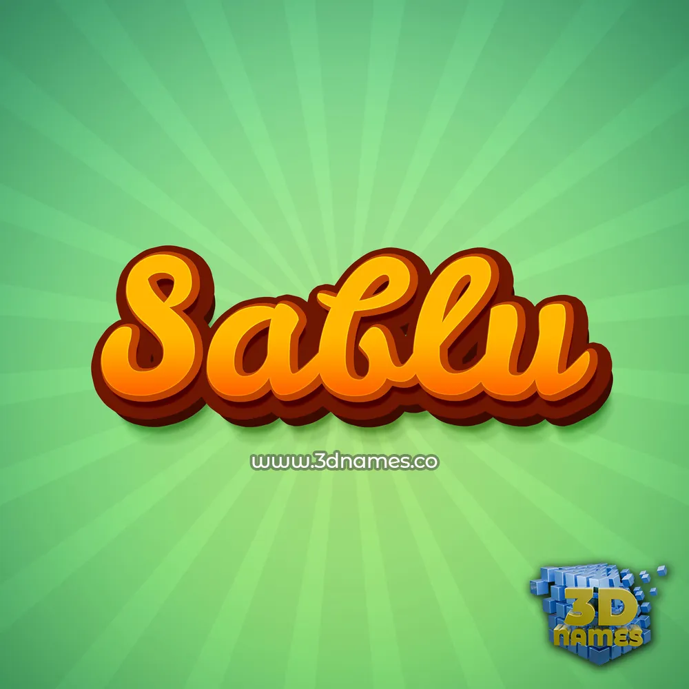 sablu in Green Rays style - 3D name wallpaper