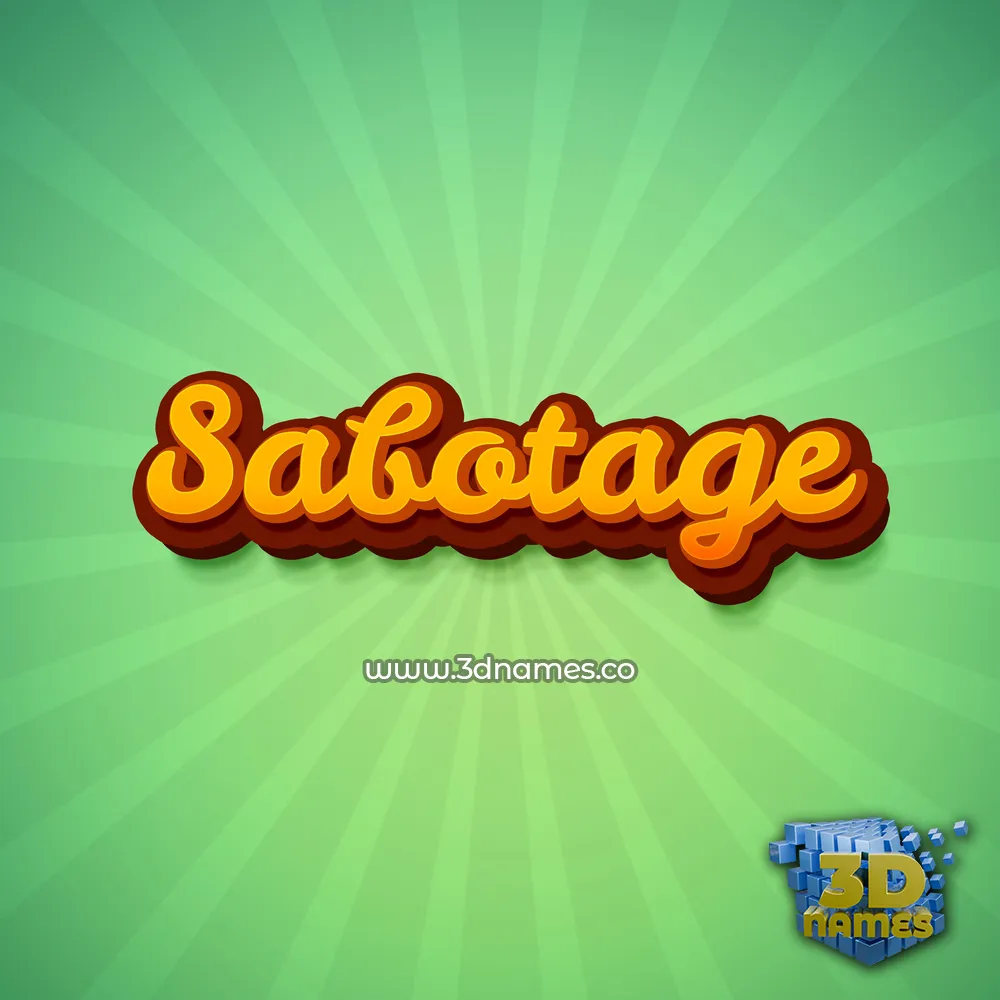sabotage in Green Rays style - 3D name wallpaper
