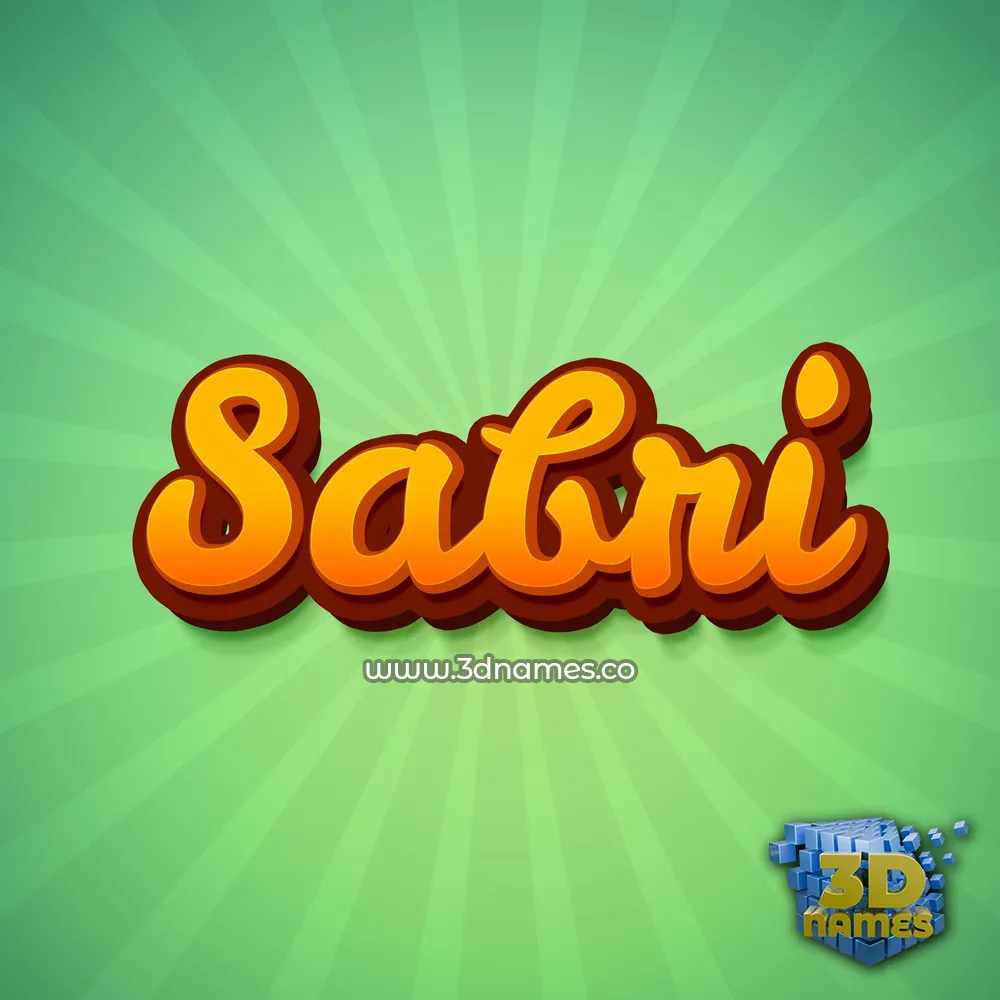 sabri in Green Rays style - 3D name wallpaper