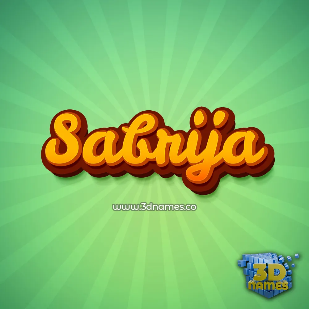 sabrija in Green Rays style - 3D name wallpaper