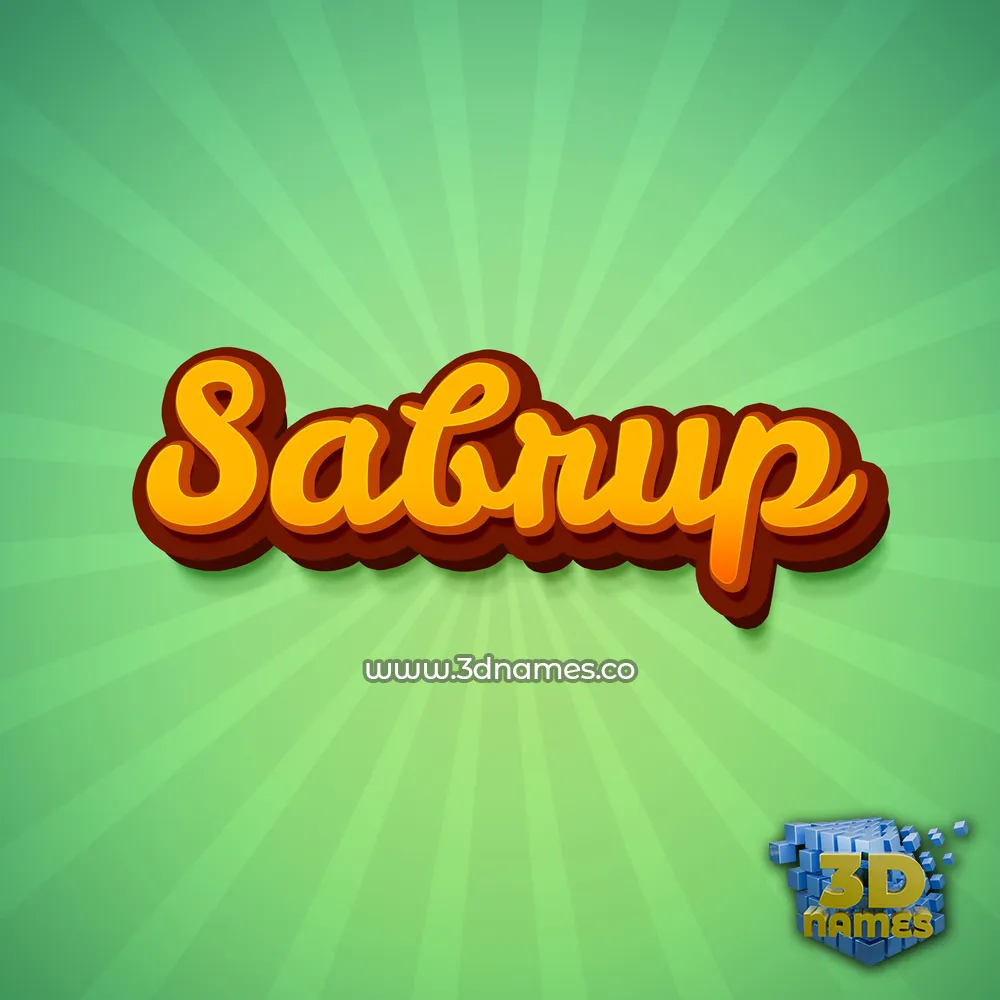 sabrup in Green Rays style - 3D name wallpaper