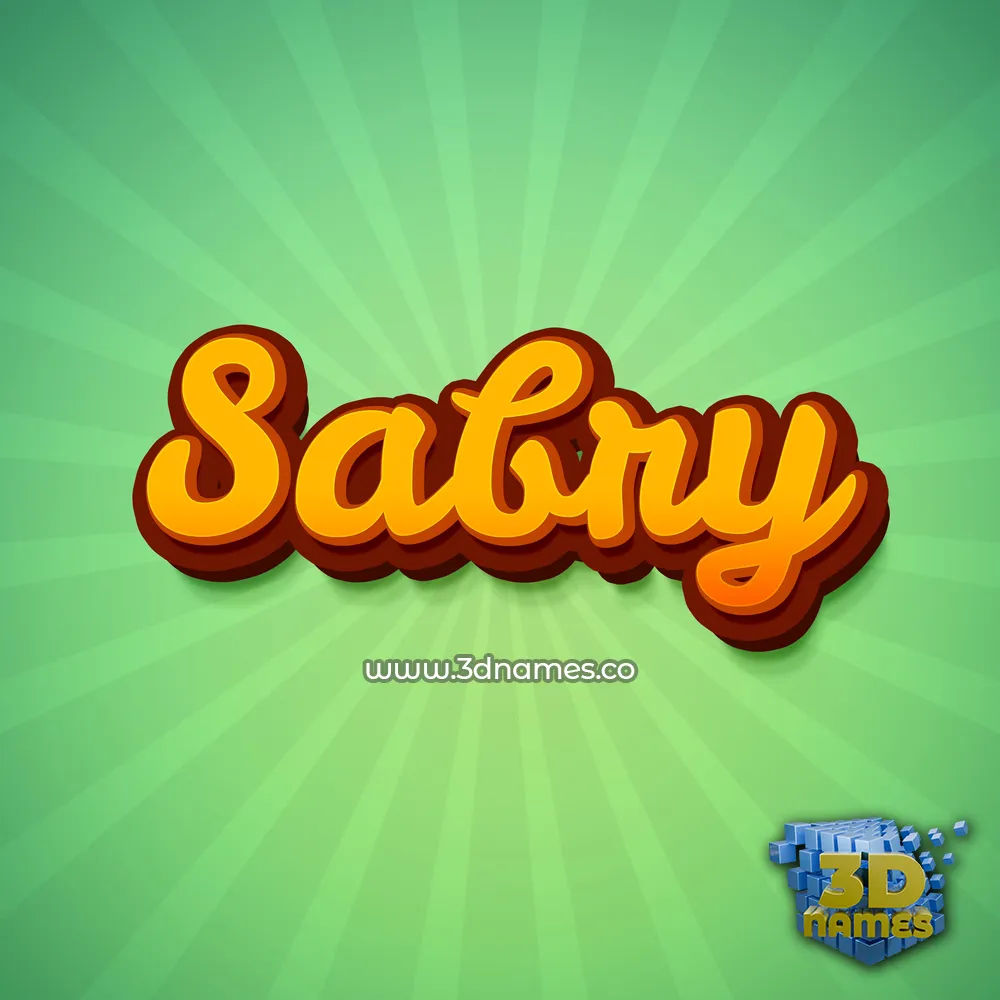 sabry in Green Rays style - 3D name wallpaper