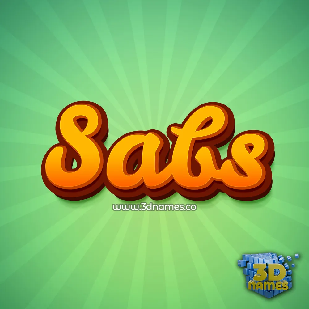 sabs in Green Rays style - 3D name wallpaper