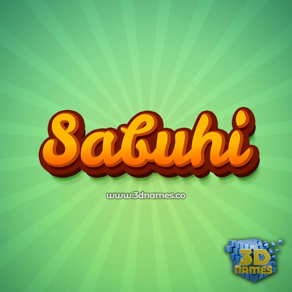 sabuhi in Green Rays style - 3D name wallpaper
