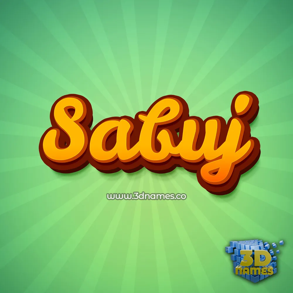 sabuj in Green Rays style - 3D name wallpaper