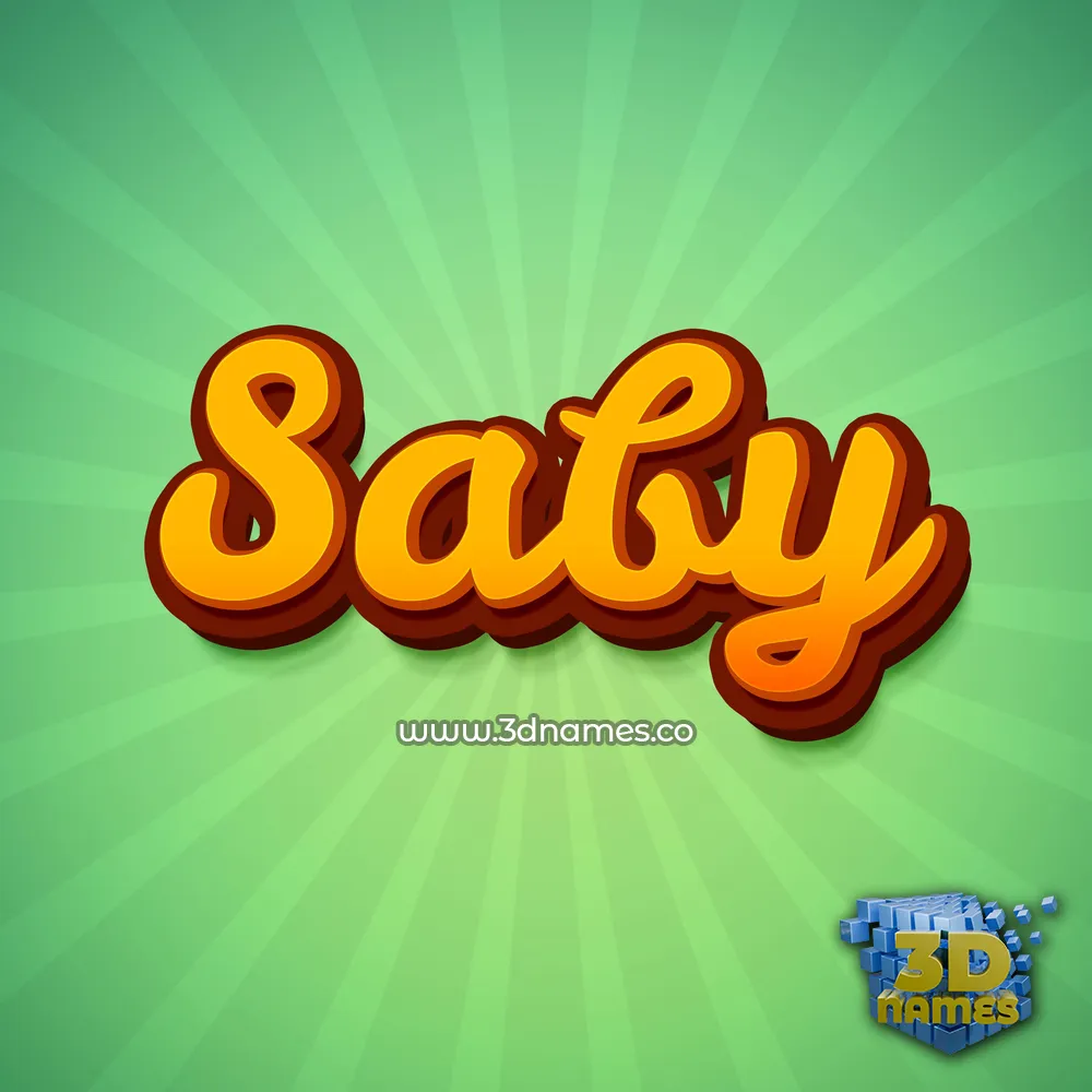 saby in Green Rays style - 3D name wallpaper