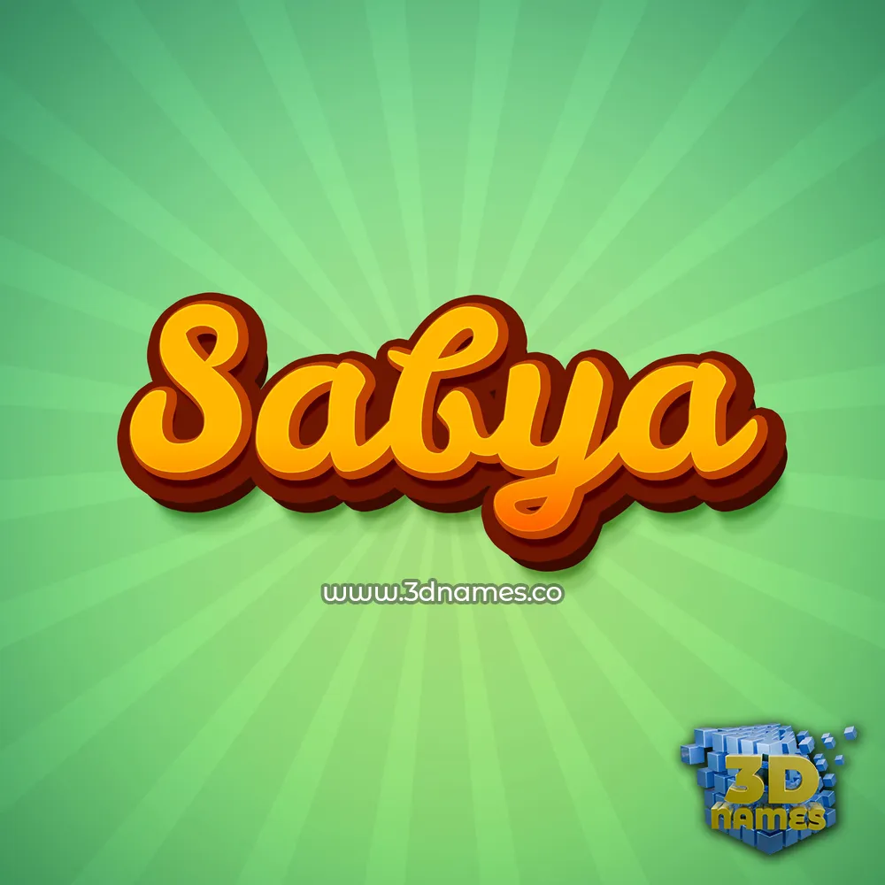 sabya in Green Rays style - 3D name wallpaper