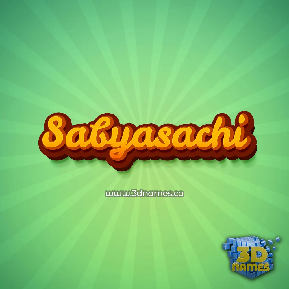 sabyasachi in Green Rays style - 3D name wallpaper