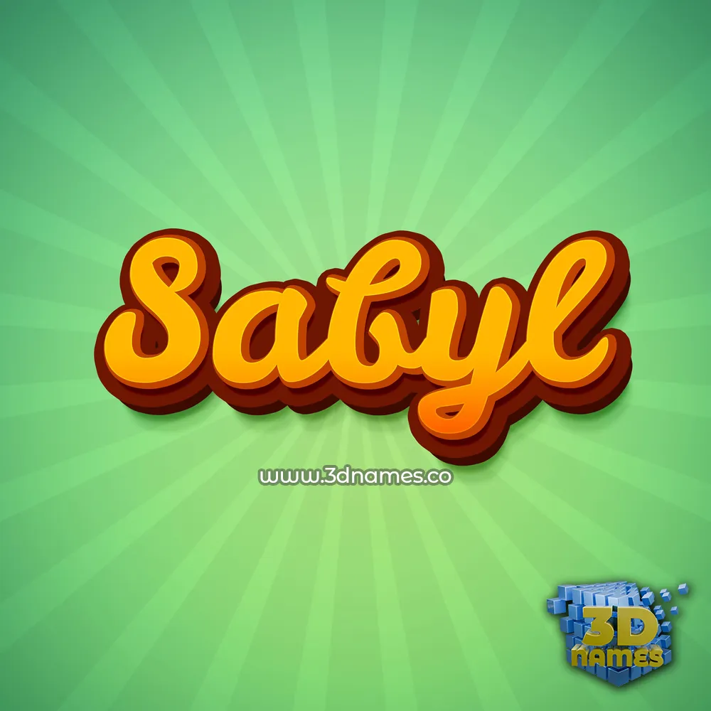 sabyl in Green Rays style - 3D name wallpaper