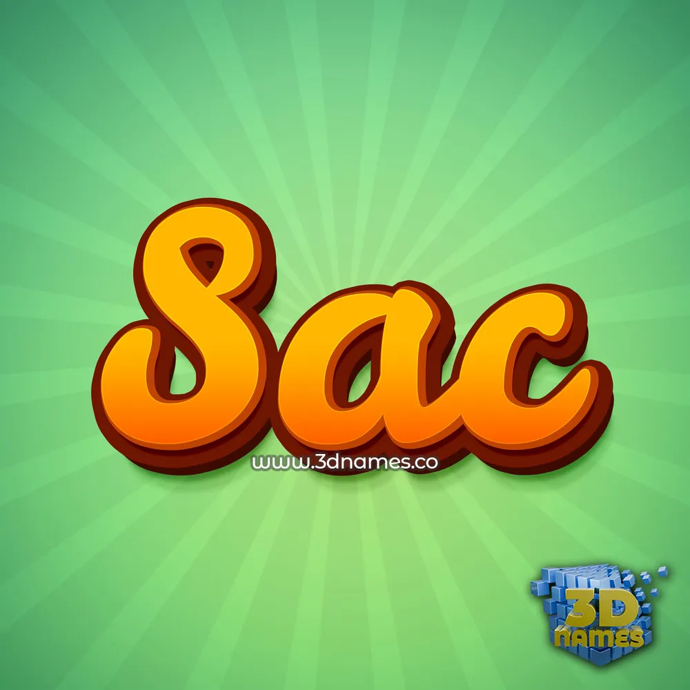 sac in Green Rays style - 3D name wallpaper