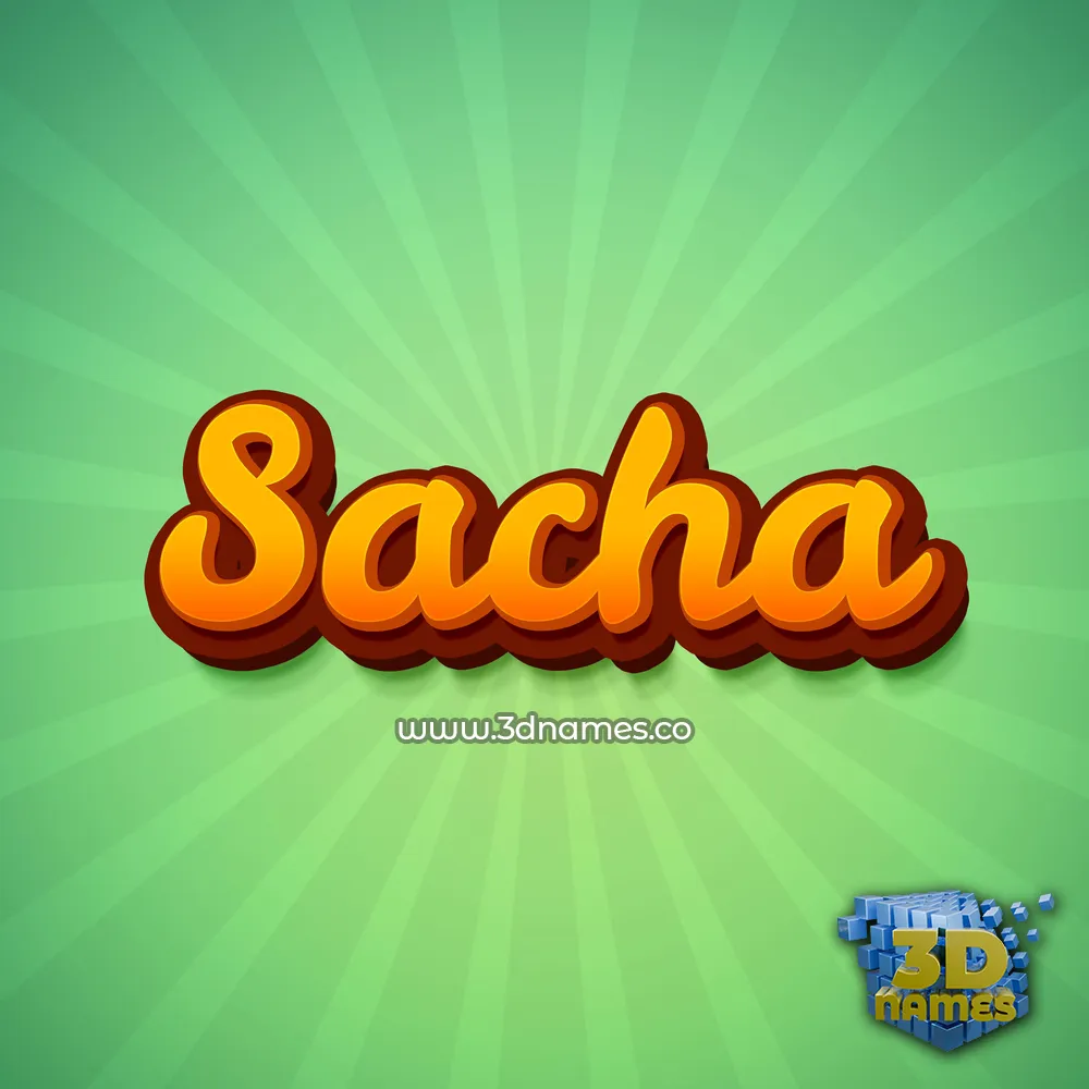 sacha in Green Rays style - 3D name wallpaper