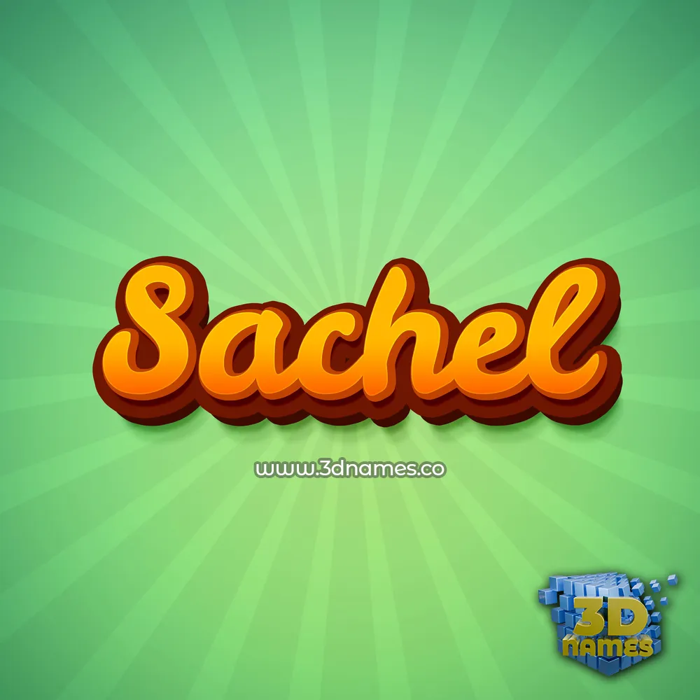 sachel in Green Rays style - 3D name wallpaper