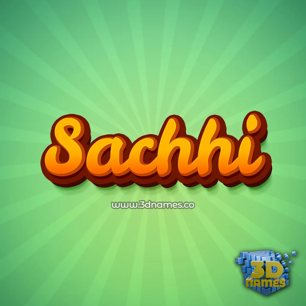 sachhi in Green Rays style - 3D name wallpaper