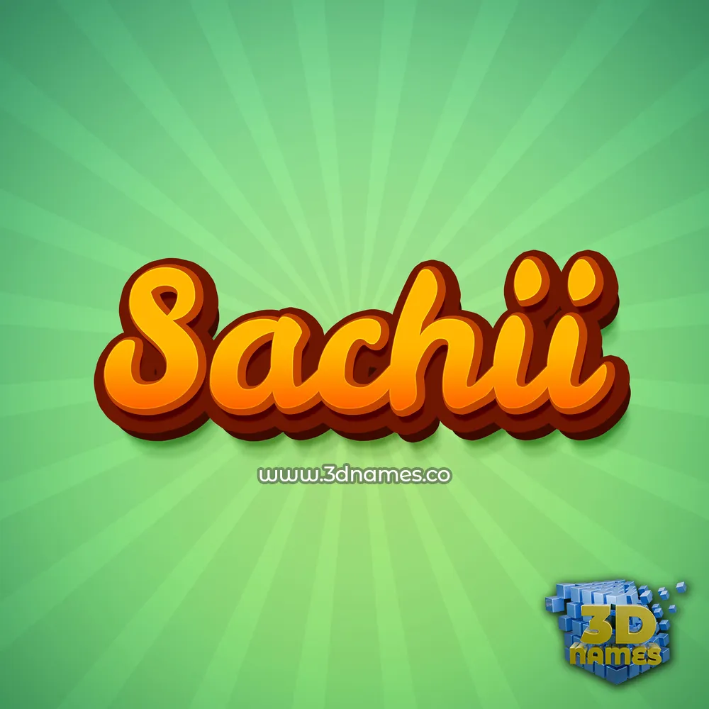 sachii in Green Rays style - 3D name wallpaper