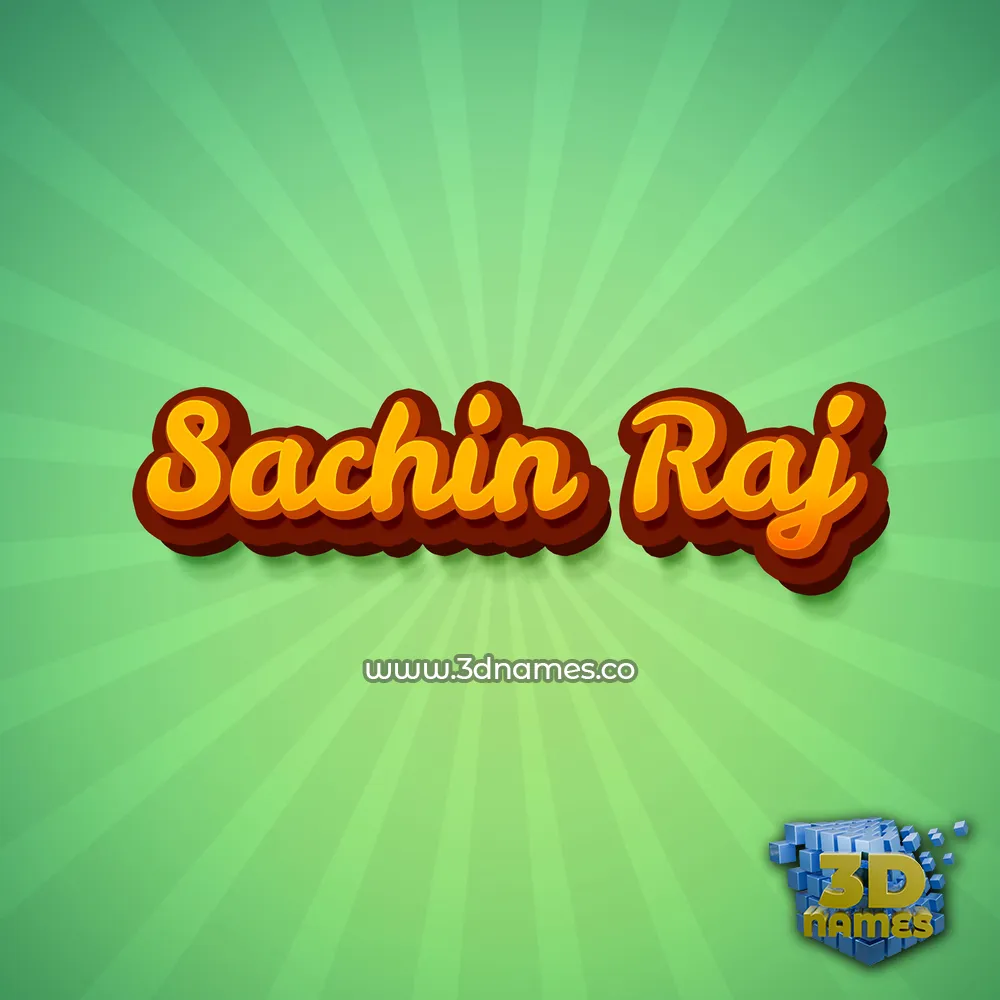 sachin raj in Green Rays style - 3D name wallpaper