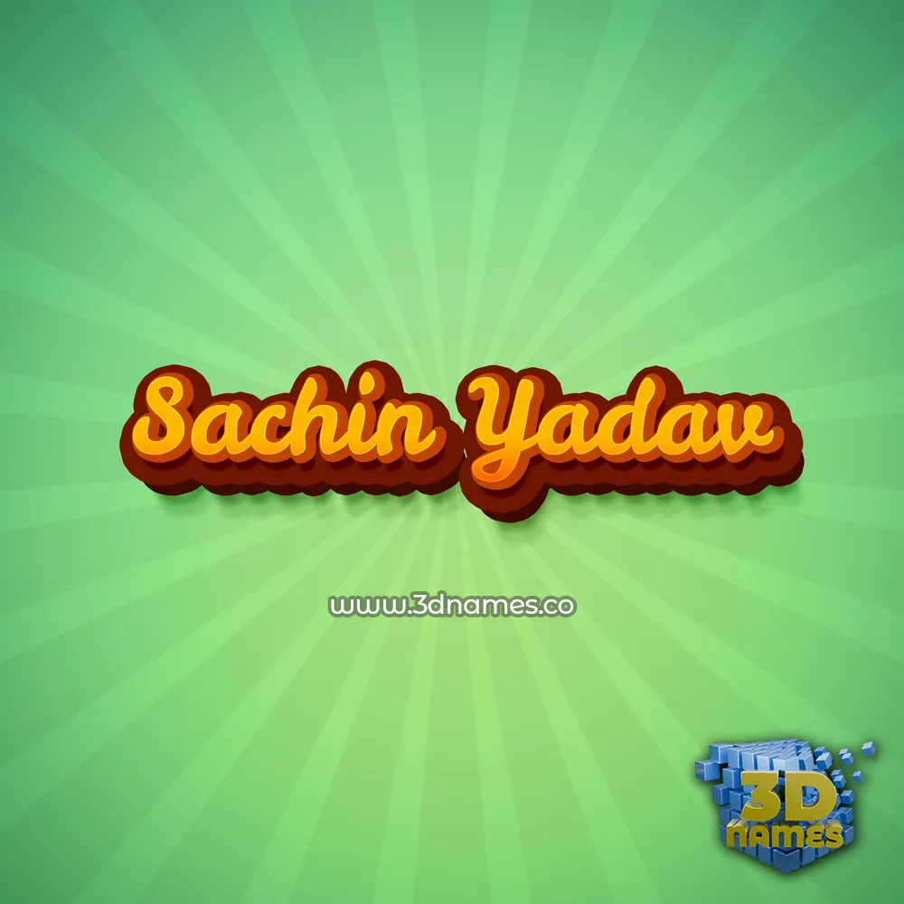 sachin yadav in Green Rays style - 3D name wallpaper