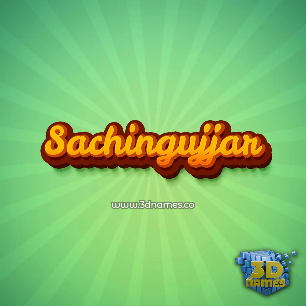 sachingujjar in Green Rays style - 3D name wallpaper