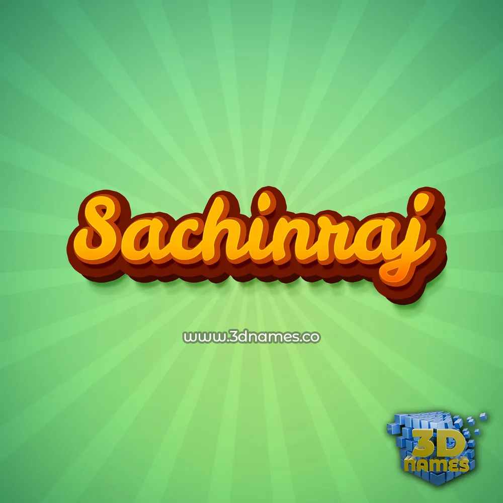 sachinraj in Green Rays style - 3D name wallpaper