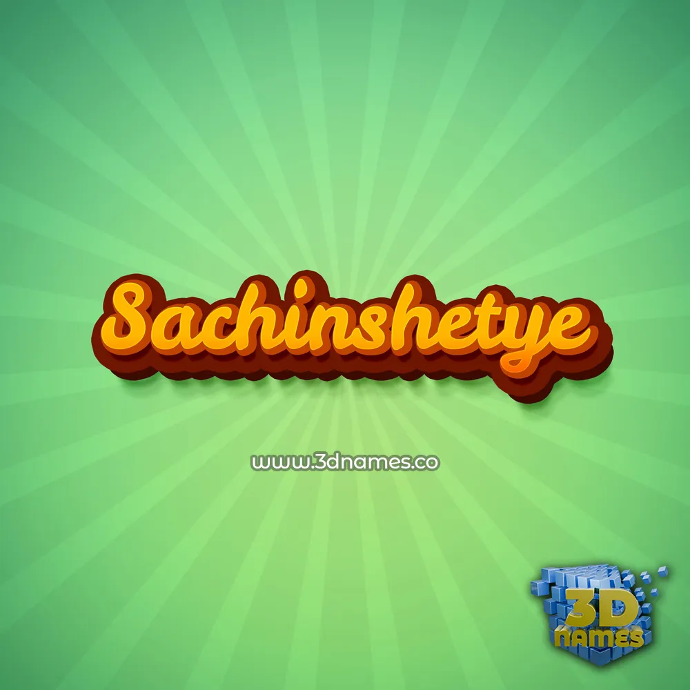 sachinshetye in Green Rays style - 3D name wallpaper