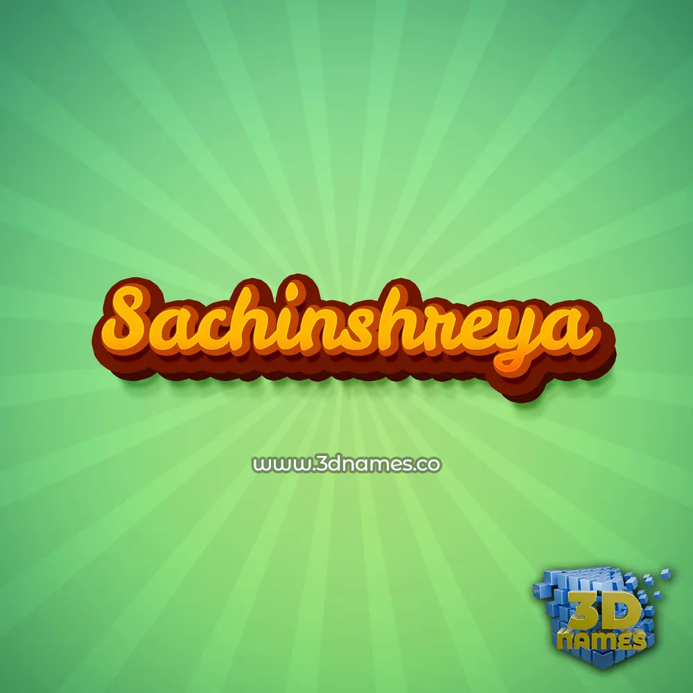 sachinshreya in Green Rays style - 3D name wallpaper