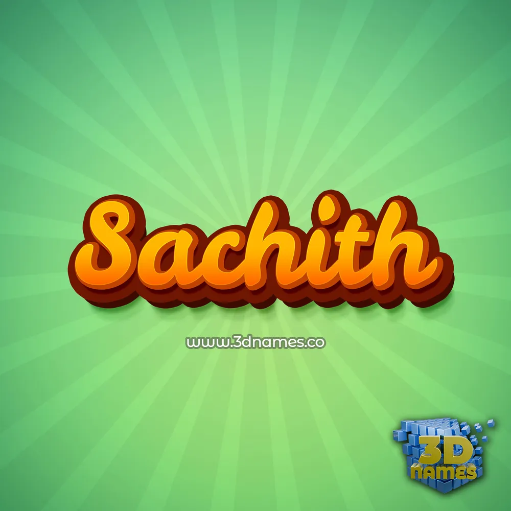 sachith in Green Rays style - 3D name wallpaper