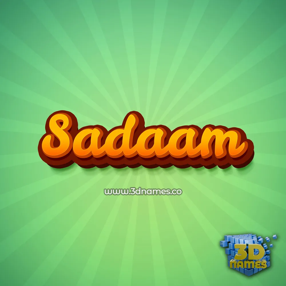 sadaam in Green Rays style - 3D name wallpaper