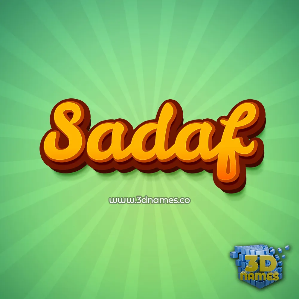 sadaf in Green Rays style - 3D name wallpaper