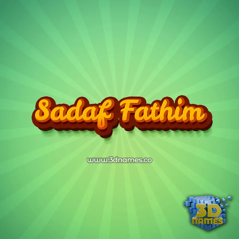 sadaf fathim in Green Rays style - 3D name wallpaper