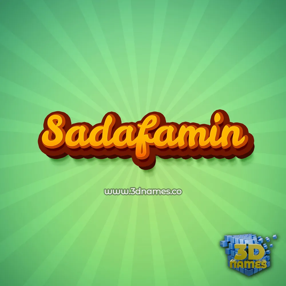 sadafamin in Green Rays style - 3D name wallpaper