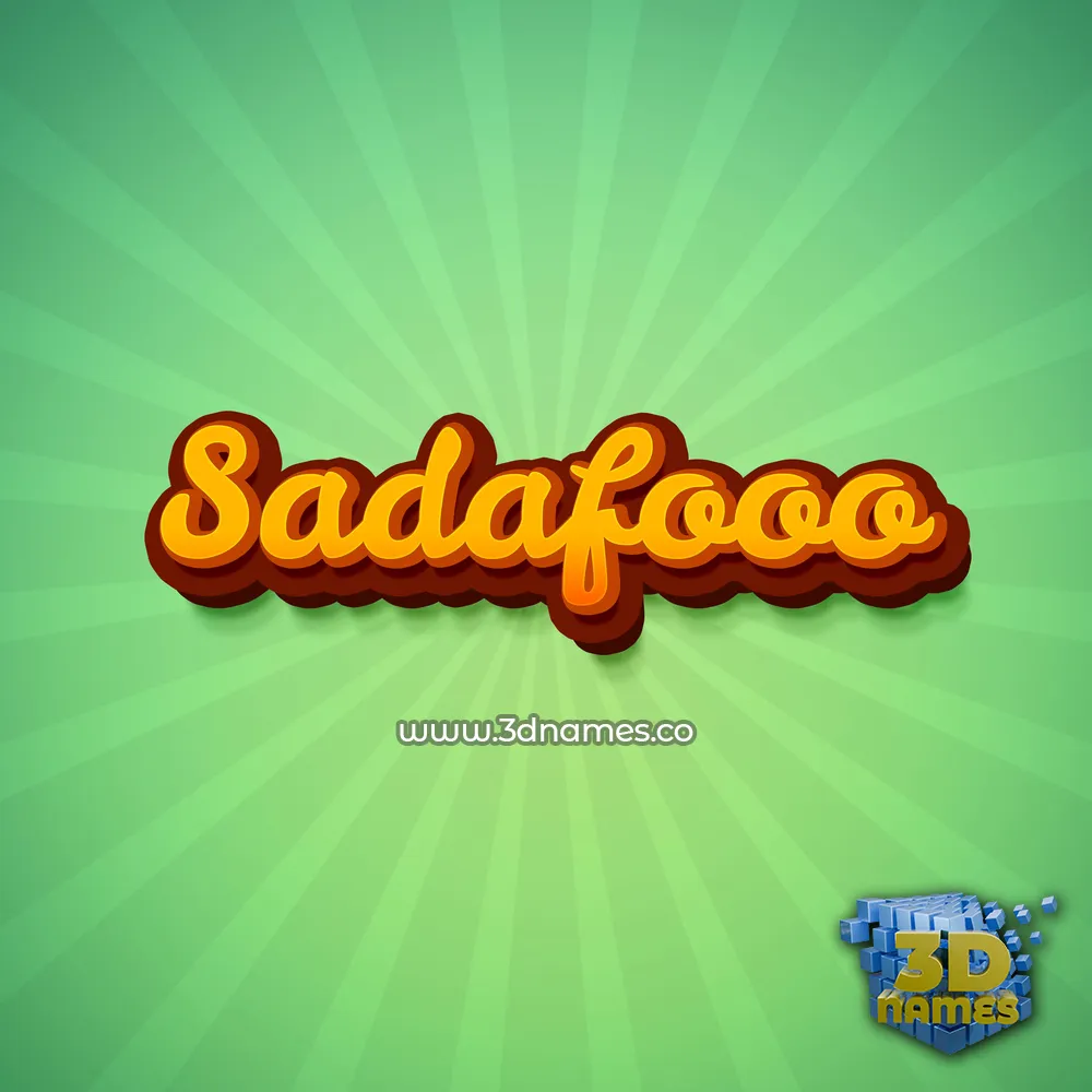 sadafooo in Green Rays style - 3D name wallpaper