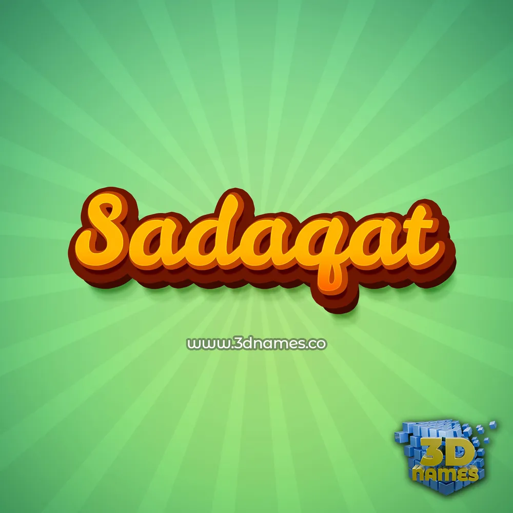 sadaqat in Green Rays style - 3D name wallpaper