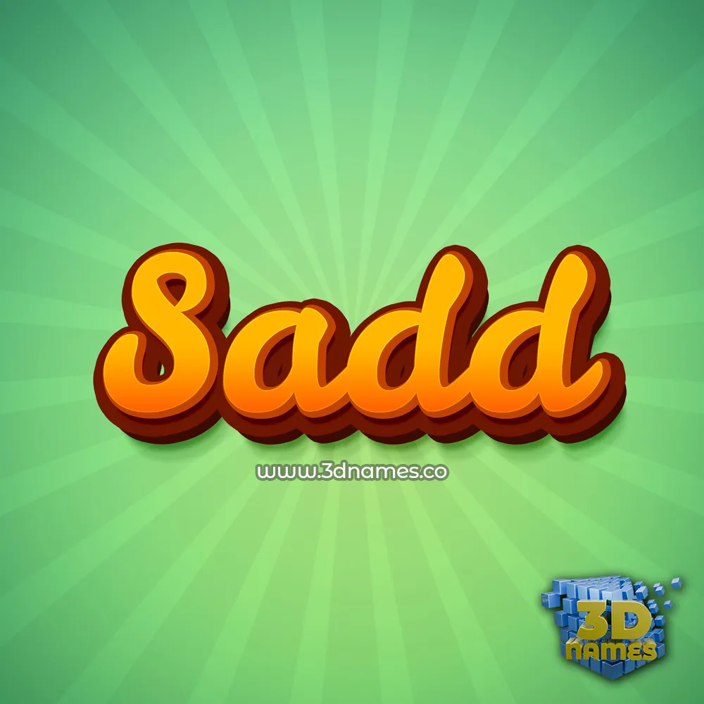 sadd in Green Rays style - 3D name wallpaper